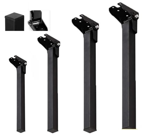 Lot de 4 Pieds de lit invisibles pliables pour canapé-lit,Pattes de chaises Stealth,meubles de loisirs,Jambes de support,accessoires de matériel,pieds de rangement,noir (25cm)