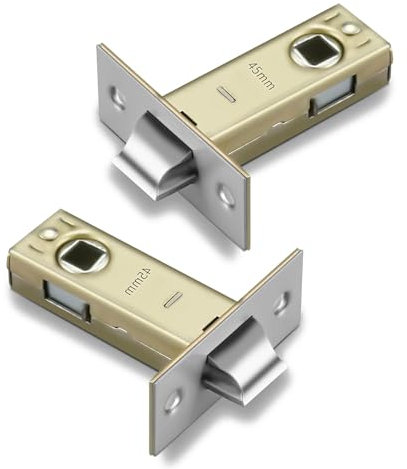 2 Set of 45mm Tubular Latch,Polished Chrome Tubular Latch,Mortice Latch Polished Chrome,Door Latch Designed to be Used with Sprung Lever Door Handles,Door Latches for Internal Door(45mm)