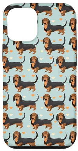 Carcasa para iPhone 13 Perro Salchicha Patrón Divertido Lindo Perro Salchicha
