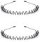 Metall Haarband für Männer Frauen Schwarz Welle Rutschfestes Elastisches Stirnband Stirnbänder Schönheitspflege Geeignet für Outdoor Sport, Fitness, tägliches Make-up Yoga(2 Stück)