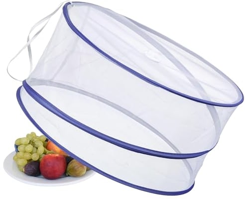 Westmark Speisehaube Hoody – Faltbare Abdeckhaube für Lebensmittel, Fliegenschutz und Insektenschutz beim Essen draußen, praktische Obsthaube – blau, ø 34 cm