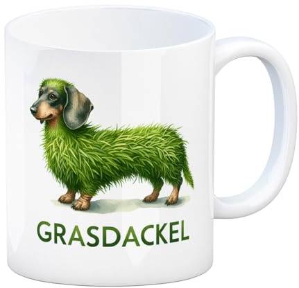 speecheese Grasdackel schwäbischer Dialekt Kaffeebecher Schwäbischer Dialekt Kaffeebecher ideal für Schwaben und BW-Liebhaber mit Dackel Hundemotiv im Fell-Design