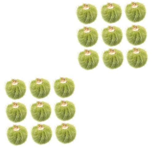 HOODANCOS 48 Stk Ohrringe Schmuck Anhänger für freundinnen Schmuck basteln Anhänger für die Herstellung von Armbändern Bommel aus Kunstpelz Pompons Flaum DIY Ohrringe Pompon Green