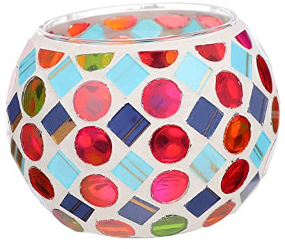 Cabilock Eleganter Mosaik-kerzenständer Kerzenhalter Im Vintage-stil Für Zuhause Tischdekoration