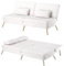 LUCKRACER Sofa 3 Sitzer Sofa Schlafsofa mit Schlaffunktion, überzug Futon Klappsofa, Bettcouch, ecksofa, Couch, 5 Verstellbare Winkel, Ideal für Wohnungen Wohnzimmer aus Teddystoff Weiß