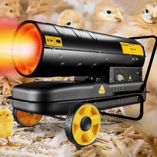 Industrial Diesel Space Heater, 20kw High Efficiency Adjustable Thermostat for Farm Greenhouse and Poultry Breeding, Hot Air Heater for Optimal Temperature Control