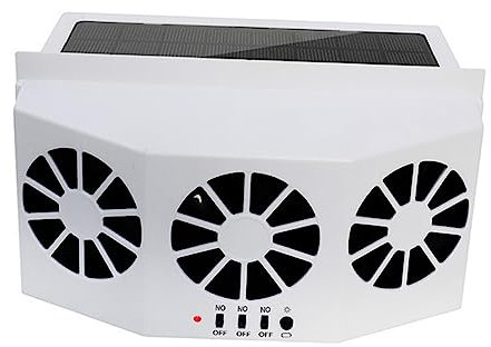 Alipis Ventilador De Coche Enfriamiento Pequeño Ventilación Frío Ventilador De Energía Solar Ventana Del Coche Ai Radiador Motorizado Extractor De Aire Solar Aire Respiradero Abs Blanco