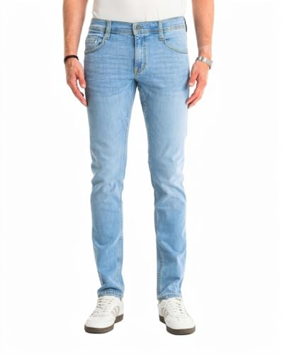 MUSTANG Jeans Herren Oregon Tapered Slim Fit Denim Blue - Hosen Herren - Jeanshosen für Männer - 1017123 5000 401 (Blau)
