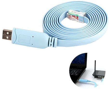 Maoggha Cavo da console USB a RJ45, cavo USB a RJ45, trasmissione rapida dei dati, supporto Windows, Linux, Mac OS, compatibile con switch e router switch