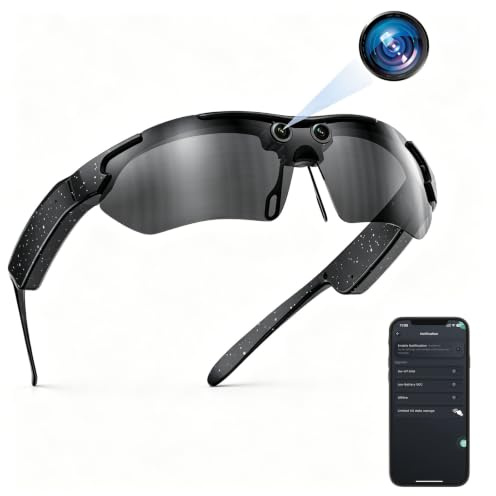 AI Smart Camera Brille Cycling Sports Glasses für Outdoor Wandern Reisen | mit 8MP kamera für Damen/Brille mit kamera Herren mit 4K HD Video,Foto,BT-Anrufe Simultanübersetzung AI Objektidentifizierung