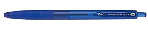 Pilot Medium Line 1 mm Tip Super Grip G Retractable Ballpoint Pen - Blue, Box of 12
