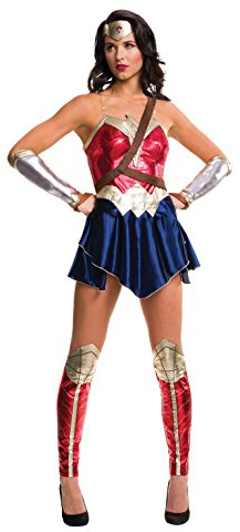 Rubie's Official DC Comics Warner Bros Dawn of Justice Wonder Woman Fancy Dress Costume, Red/Blue- UK 10-12 Halloween
