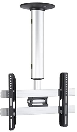 Universal TV Deckenhalterung | 26-40 Zoll bis 60 kg | bis VESA bis 400x300 | höhverstelbar 50-84 cm | TV Halterung 360 Grad schwenkbar drehbar und 15 Grad neigbar | Fernseher Halter - CM3