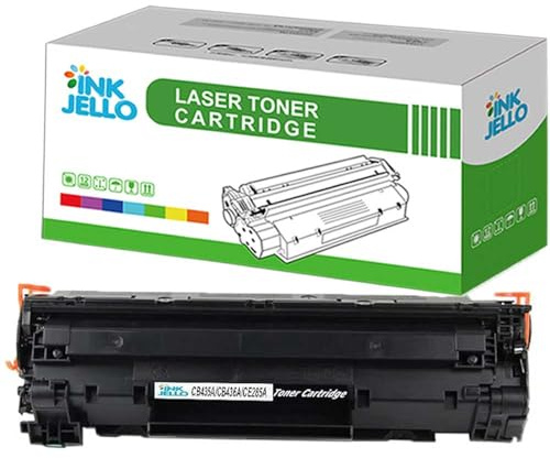 InkJello Compatible Toner Cartridge Replacement for HP LaserJet P1005 P1006 P1007 P1008 P1009 CB435A CB436A (Black)