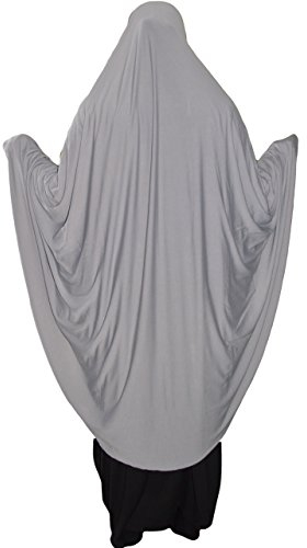 Yaqeen XL Khimar Hijab lycra Kopftuch für die Muslima, Gebetsset hellgrau