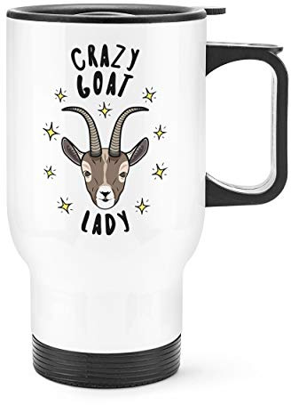 Crazy Goat Lady Stars Travel Mug Cup with Handle