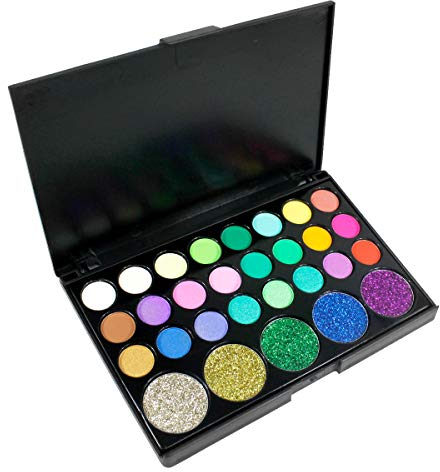 Lidschatten, 29 Farben Imprägniern Hohes Pigmentiertes Langlebiges Auge Bilden Ausrüstung, Süßigkeit Tönen Funkelnde Glänzende Helle Farben Augenschminke-Make-up Box für Stadiums Catwalk Show