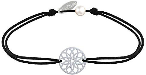 LES POULETTES BIJOUX - Armband Link 925 Silber Medaille Mandala Samen des Lebens - Schwarz