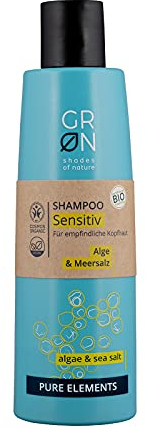 GRN shades of Nature [GRÜN] Biokosmetik Shampoo Sensitiv - Meersalz & Alge - sensible Kopfhaut - vegan, 250 ml
