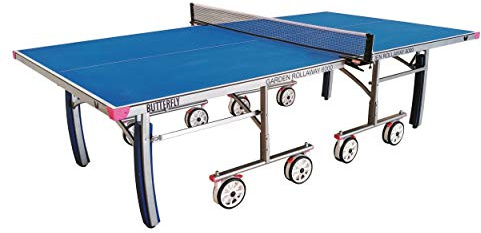 Butterfly Garden Rollaway 6000 Outdoor Table Tennis Table – 6mm Anti-Glare Melamine Top, 8-Wheel Rollaway