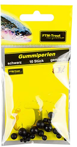 FTM Gummiperlen schwarz - Perlen, Stopperperlen zum Forellenangeln, Knotenschutz