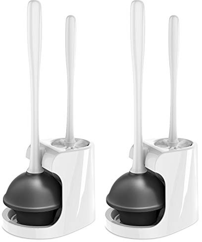 MR.SIGA WC-Saugglocke und Schüsselbürste Combo für Badezimmerreinigung, weiß, 2 Sets