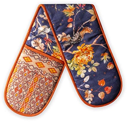 Maison d' Hermine Kelim 100% Cotton Double Oven Mitt BBQ Cooking Gloves Baking Grilling Microwave Barbecue Handling Hots & Pans Autumn/Winter (Infinity, 18cm x 89cm)