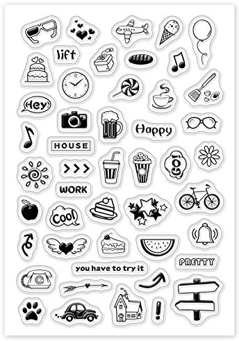 GLOBLELAND Daily Life Pattern Klare Stempel Silikonstempelkarten Für Die Kartenherstellung Fotoalbum Dekoration Und DIY Scrapbooking