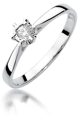 Lumari Gold - Damen Solitär Versprechen Ring Verlobungsring Damen Ring Gold 585 Echtgold 14k Gold mit natürlichem Diamanten Brillanten Gemstone Weißgold - Ringe Frauen - Antragsring