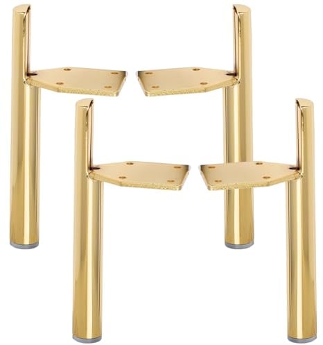 Tchosuz 7 inch / 17cm Metal Furniture Legs, Pack of 4 Mid Century Modern Side-Mounted Tapered Replacement Feet for Home DIY Projects Sofa Couch Ottoman TV Stand