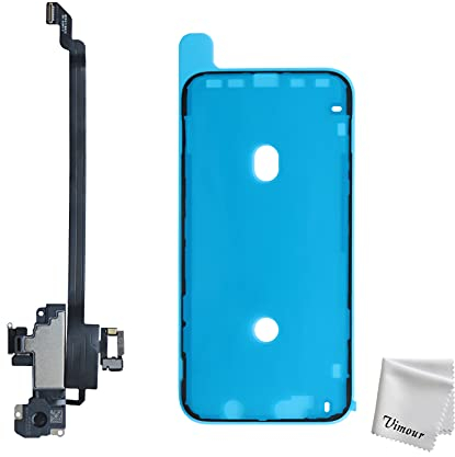 Vimour Ersatz-Ohrmuschel Lautsprecher, Näherungssensor und Mikrofon Flexkabel Montage mit LCD wasserdichter Kleber, kompatibel mit iPhone XR 6,1 Zoll