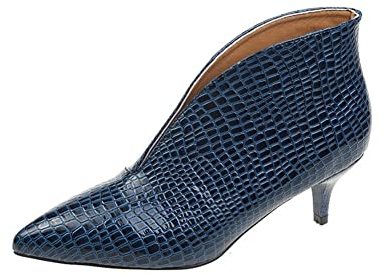 HOTRA Stivaletti con Tacco A Gattino per Donne Scarpette Sexy Punta Appuntita Stivaletti Chelsea in Pelle Verniciata Décolleté Party Prom Club Dress Shorty Boots