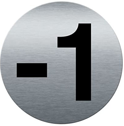 AUA SIGNALETIQUE - Plaque de porte Aluminium brossé imprimé AluSign Ø 85 mm - épaisseur. 3 mm - Double Face adhésif au dos (-1)