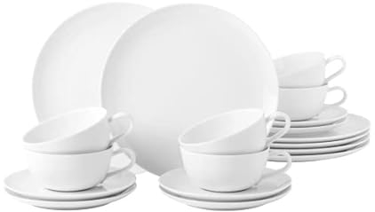 Seltmann Weiden 001.764447 Liberty uni Teeservice 18-teilig groß, Porzellan