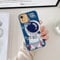 Yonds Queen Compatible with iPhone XR Cute Case, Cool Cartoon Astronaut Space Design Stylish Bumper Women Girls Protective Anti-Slip Shockproof Fashion Case (Blue Telescope, iPhone XR)