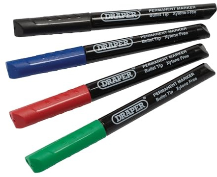 Draper 20943 Marker Pens, Multicoloured (4 Pack)