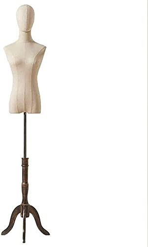 Schneider-Schaufensterpuppe weiblich männlich weiblich Schneiderpuppe mit Kopf, Erwachsener, verstellbarer Damen-Mannequin-Torso, für Hut/T-Shirt/Hochzeitskleid, Schneiderpuppe, verstellbar (Stil 1)