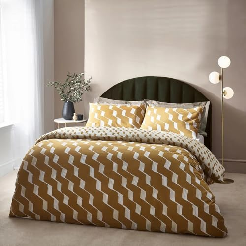 furn. Hoem Zabine Cotton Rich Duvet Cover Set - Double - Honey