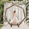 Arche de Mariage en Bois 7.2FT Support de Toile de Fond Hexagonale, Support de Toile de Fond de Photo de Tonnelle de Mariage Rustique for Fête de Mariage, Cérémonie Fête d'Anniversaire