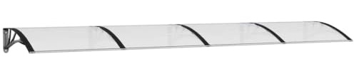 vidaXL Auvent de Porte Noir et Transparent 350x75 cm Polycarbonate