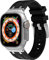 VeveXiao Bracelet robuste de luxe compatible avec Apple Watch Ultra Band 49mm 45mm 44mm 42mm, bracelet de rechange étanche en silicone pour iWatch Series 8 7 6 5 4 3 2 1 SE, Argent noir