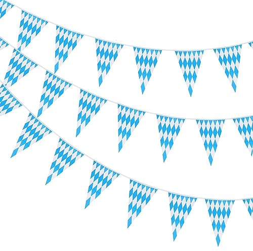 Oktoberfest Deko Wimpelkette Outdoor Wetterfest,10M Bayrische Deko Girlande Outdoor Oktoberfest Girlande,Oktoberfest Banner, Oktoberfest Dekoration,Wimpel Girlande für Deko Oktoberfest Bayrische Party