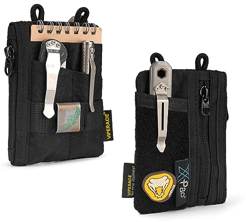 VIPERADE VE18-S X-Pac EDC Tasche Mini Pocket Pouch Tool Organizer - Klein Werkzeugtasche Mit 6 Taschen für Herren, Multitool Organizer - Schwarz