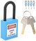 Juego de Candados de Seguridad, Juego de 5 Candados de Bloqueo de Seguridad de Nailon de 38 Mm, Juego de Candados de Seguridad con Aislamiento, Cerradura de Puerta de Ambos (azul)