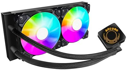 Enfriador de CPU LGA Enfriador de agua de CPU de refrigeración líquida de 240 mm Aio CPU Enfriador de aire con 1800 RPM, compatible con Intel LGA RGB AM4 AMD - Negro