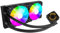 Enfriador de CPU LGA Enfriador de agua de CPU de refrigeración líquida de 240 mm Aio CPU Enfriador de aire con 1800 RPM, compatible con Intel LGA RGB AM4 AMD - Negro