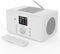 Bluetooth Internetradio mit DAB+ | 100 Watt 2.1-Lautsprecher mit Integriertem Subwoofer Küchenradio |Digitalradio, FM, Spotify, Podcasts, WLAN Radio | Inklusive Fernbedienung | MAJORITY Bard (Weiß)