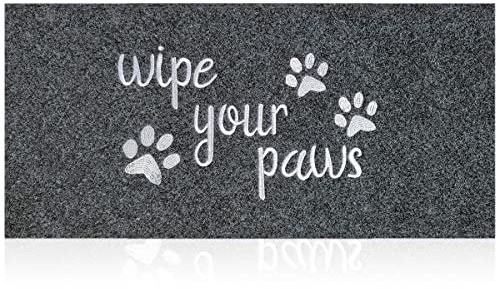 HLFMVWE Large Welcome Mats Funny Text Dog Door Mat Do Not Knock We Know You're Here Doormat with Rubber for Outside Entryway Mat for Back Front Door Entrance Doormat Grey 120x 45 cm