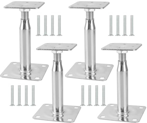 4 PCS 130-180mm Height Adjustable Elevated Post Base Support with Screws | UNGFEI 95 x 75mm Heavy Duty Post Support for Building， Galvanised
