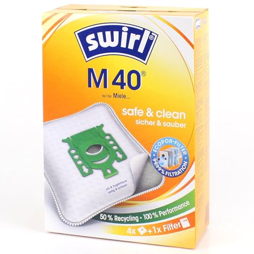 4 Staubsaugerbeutel + 5 Duftstäbchen kompatibel mit Miele Complete C2 Allergy EcoLine, PowerLine, PowerLine, PowerLine | kompatibel mit Swirl M40 - M 40